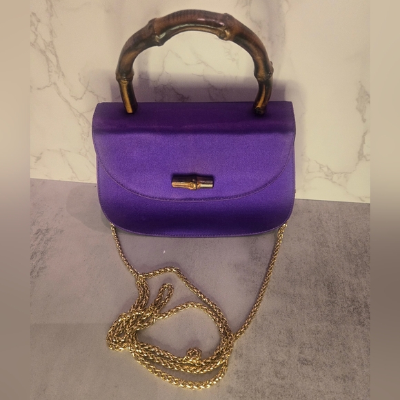 Gucci Vintage Micro Satin Bamboo Top Handle 2-Way Bag - Picture 12 of 13